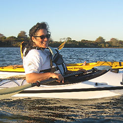 Pam kayaking